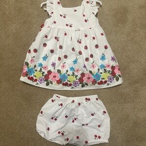 Florence Eiseman White and Red Cherry Dress